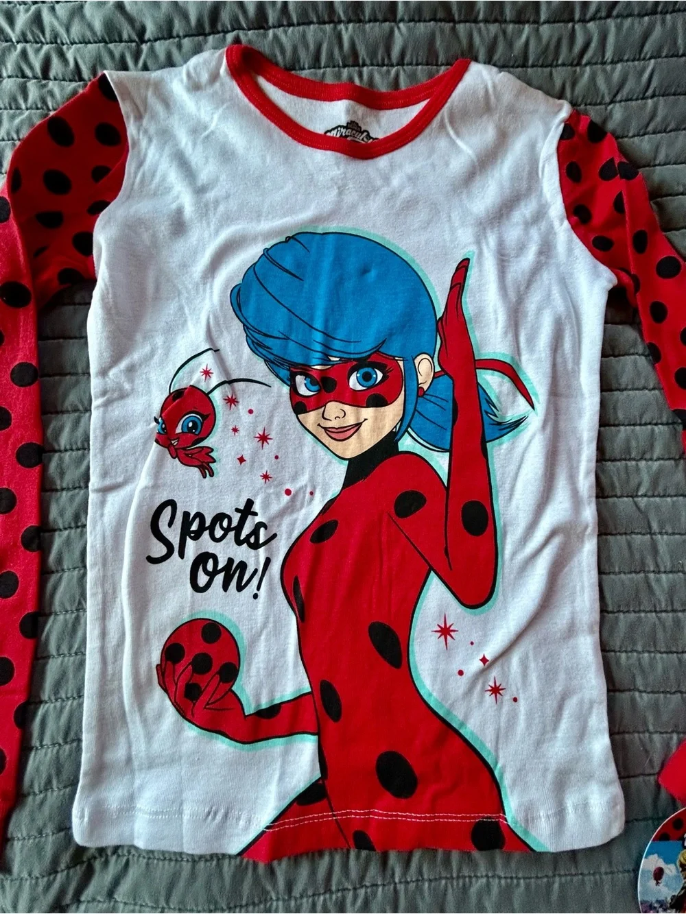 Miraculous Ladybug Red and Black Polka Dot Kids pajama set